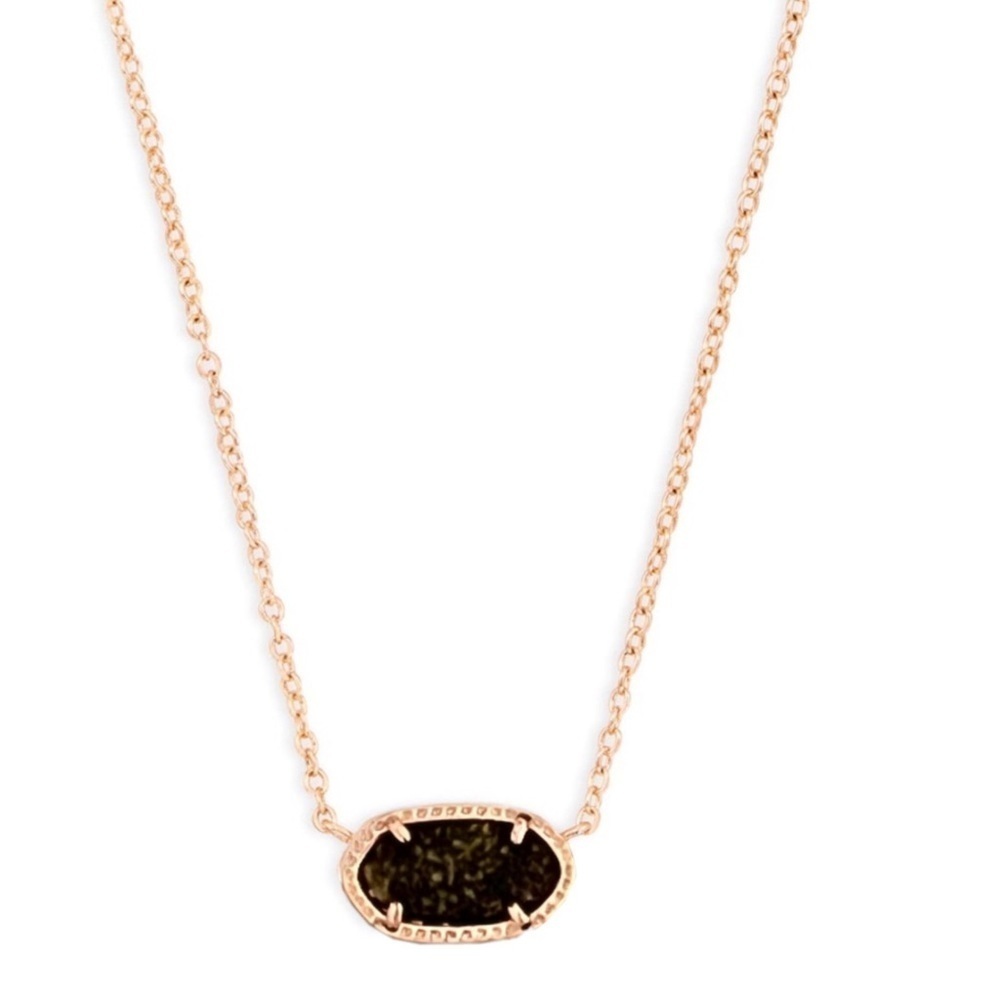 KENDRA SCOTT • Rose Gold Elisa Chocolate Drusy Necklace - Picture 1 of 4
